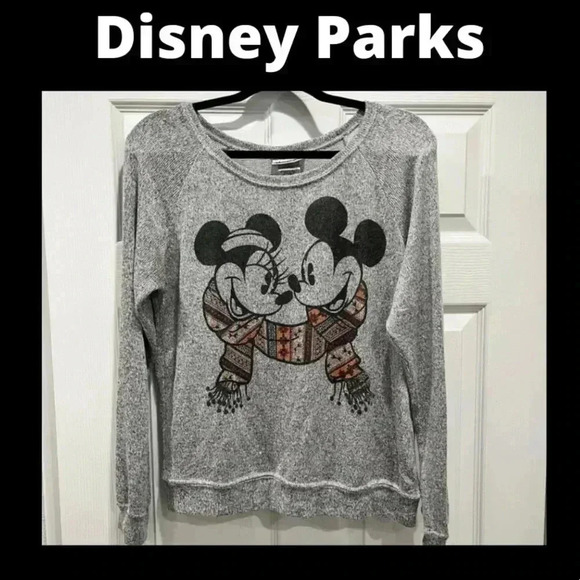 Disney Parks Rayon lightweight Mickey/ Minnie Sweater - Picture 1 of 8